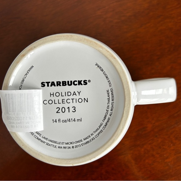 STARBUCKS 2013 Holiday Collection Siren Mermaid Logo Ceramic Mugs Set of 2 - Picture 15 of 15